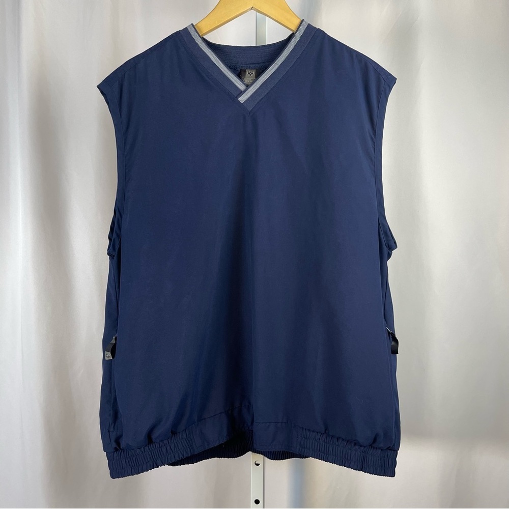 Vintage Nike Men's Large Golf Vest Windbreaker Tennis Preppy Pockets Active Y2K